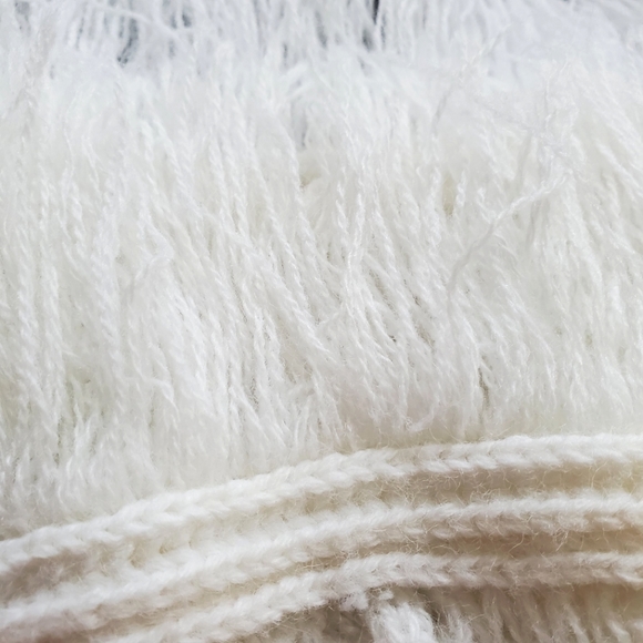 Vintage Knitted Button Up Sweater Poncho in Winter White - Picture 6 of 7